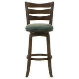 Murphy Ladder Back Pub Height Swivel Bar Stool Dark Cherry and Hunter Green from Coaster - Luna Furniture