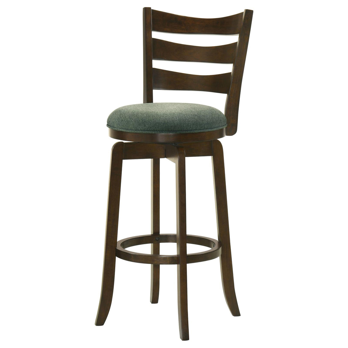 Murphy Ladder Back Pub Height Swivel Bar Stool Dark Cherry and Hunter Green from Coaster - Luna Furniture