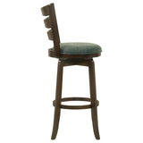 Murphy Ladder Back Pub Height Swivel Bar Stool Dark Cherry and Hunter Green from Coaster - Luna Furniture