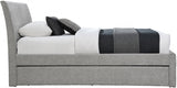 Myles Chenille Fabric Twin Trundle Twin Trundle Bed Grey from Meridian - Luna Furniture