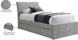 Myles Chenille Fabric Twin Trundle Twin Trundle Bed Grey from Meridian - Luna Furniture