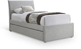 Myles Linen Textured Fabric Twin Trundle Twin Trundle Bed Grey from Meridian - Luna Furniture