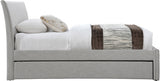 Myles Linen Textured Fabric Twin Trundle Twin Trundle Bed Grey from Meridian - Luna Furniture