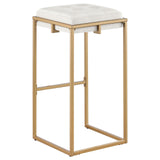 Nadia Beige/Gold Square Padded Seat Bar Stool, Set of 2 from Coaster - Luna Furniture