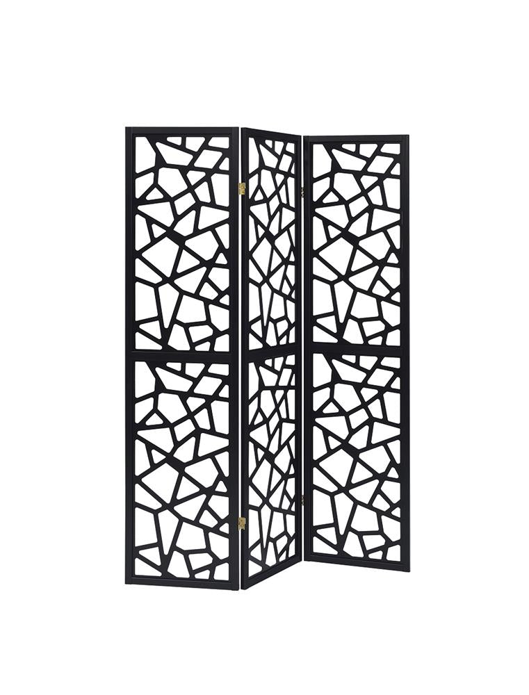 Nailan 3-Panel Open Mosaic Pattern Room Divider Black from Coaster - Luna Furniture