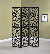 Nailan 3-Panel Open Mosaic Pattern Room Divider Black from Coaster - Luna Furniture