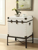 Nancy White Accent Cabinet with Nailhead Trim from Coaster - Luna Furniture