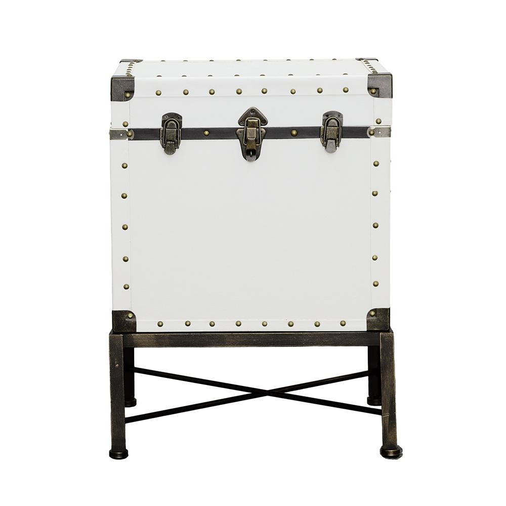 Nancy White Accent Cabinet with Nailhead Trim from Coaster - Luna Furniture