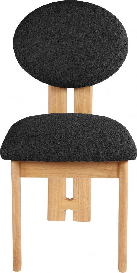 Napa Boucle Fabric Dining Chair Black, Set of 2 from Meridian - Luna Furniture