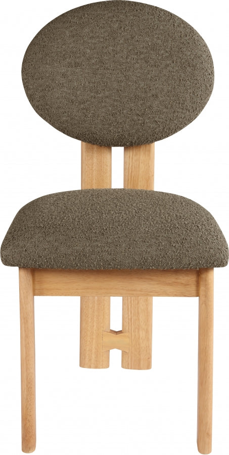 Napa Boucle Fabric Dining Chair Olive, Set of 2 from Meridian - Luna Furniture