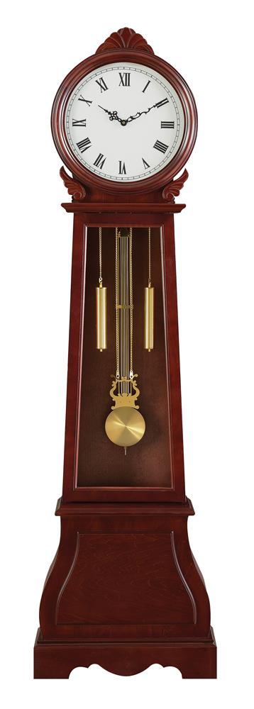 Narcissa Brown Red Grandfather Clock with Chime from Coaster - Luna Furniture