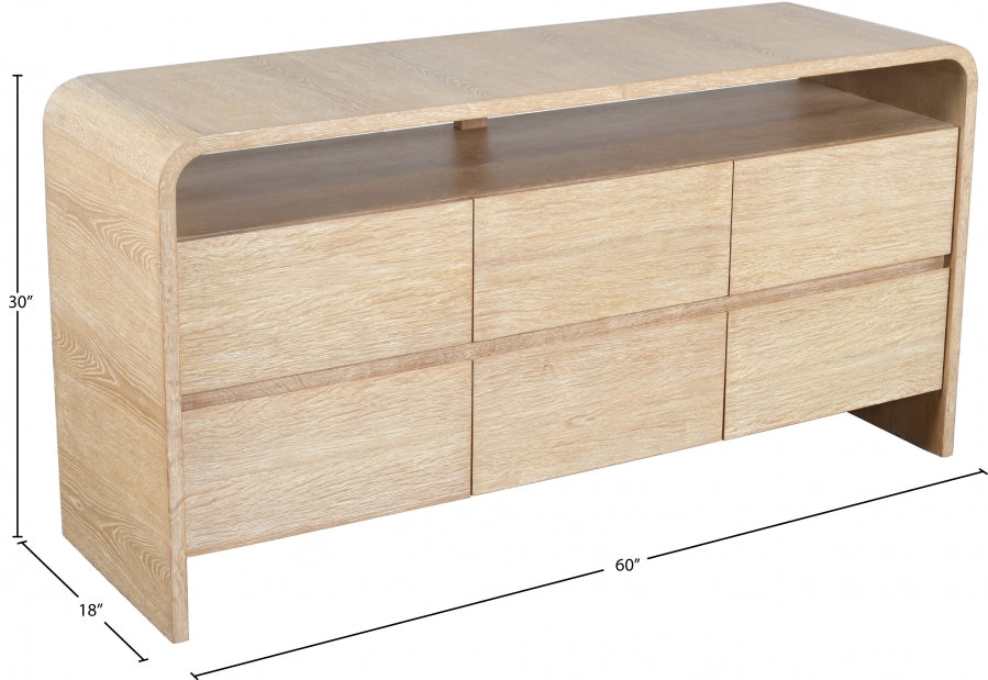 Cresthill Natural Oak Wood Dresser from Meridian - Luna Furniture