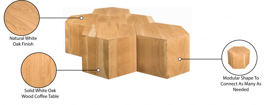 Eternal Natural Modular 5 Piece Coffee Table from Meridian - Luna Furniture