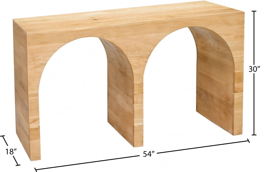 June Natural Console Table from Meridian - Luna Furniture