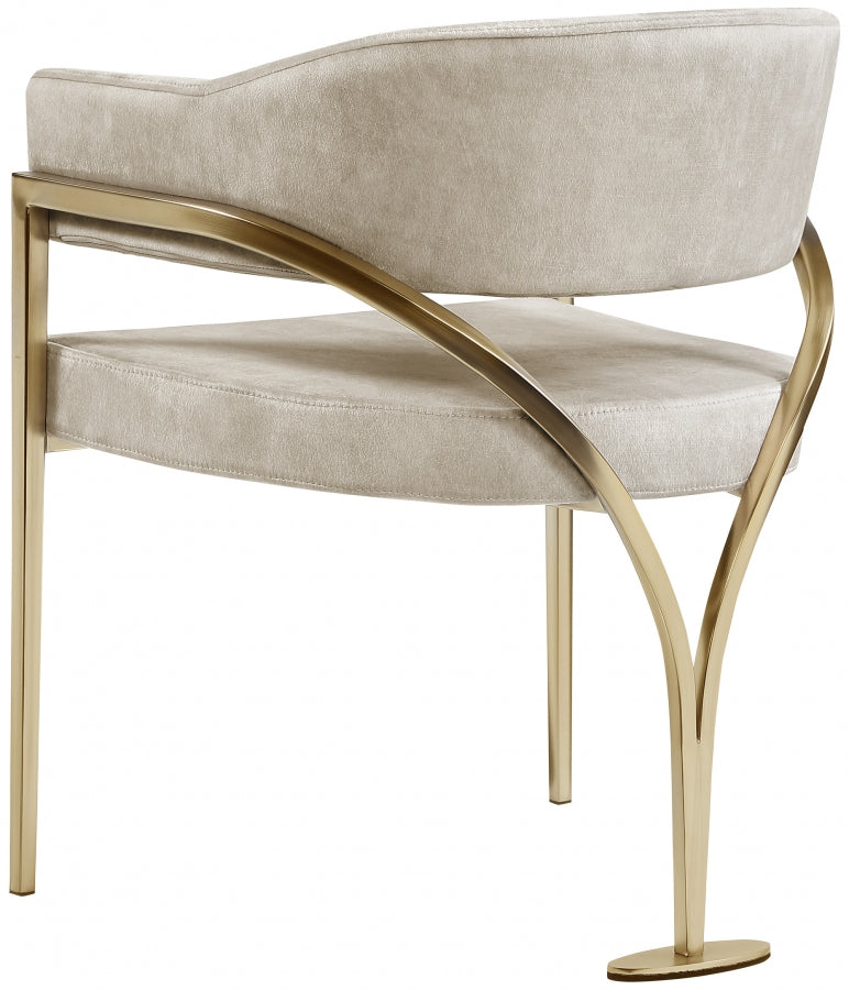 Madelyn Natural Velvet Dining Chair, Set of 2 from Meridian - Luna Furniture