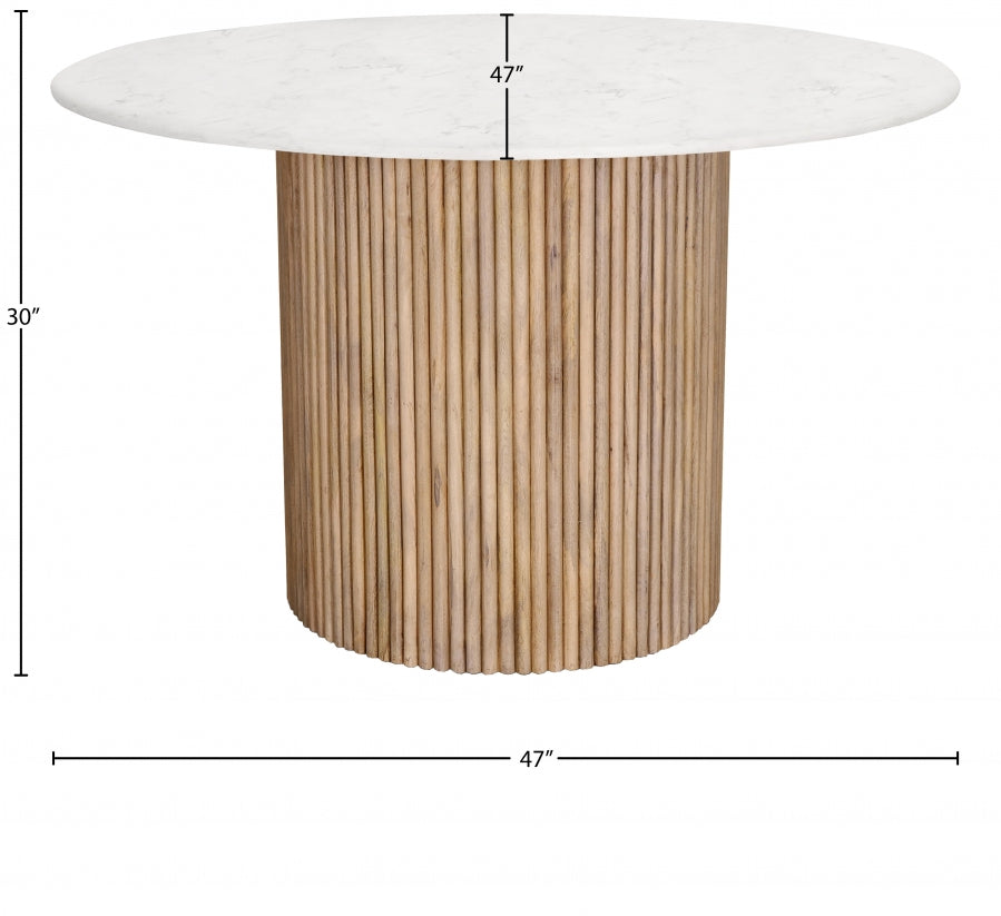 Oakhill Natural Marble Dining Table from Meridian - Luna Furniture