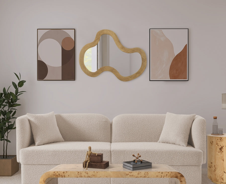 Natural Oblique Mirror from Meridian - Luna Furniture