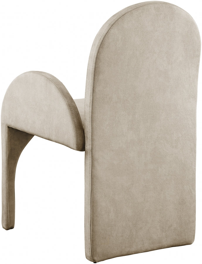 Summer Natural Velvet Dining Arm Chair, Set of 2 from Meridian - Luna Furniture