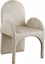 Summer Natural Velvet Dining Arm Chair, Set of 2 from Meridian - Luna Furniture