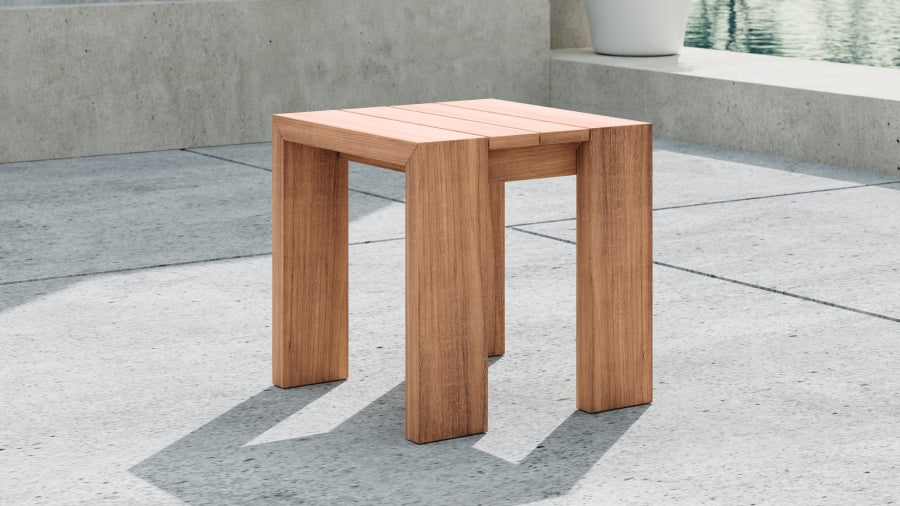 Tulum Natural Teak Outdoor End Table from Meridian - Luna Furniture