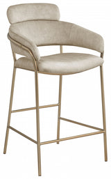 Yara Natural Velvet Counter Stool from Meridian - Luna Furniture