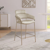 Yara Natural Velvet Counter Stool from Meridian - Luna Furniture