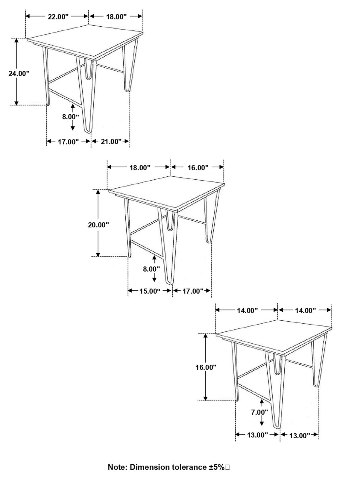 Nayeli 3-Piece Nesting Table with Hairpin Legs Natural/Black from Coaster - Luna Furniture