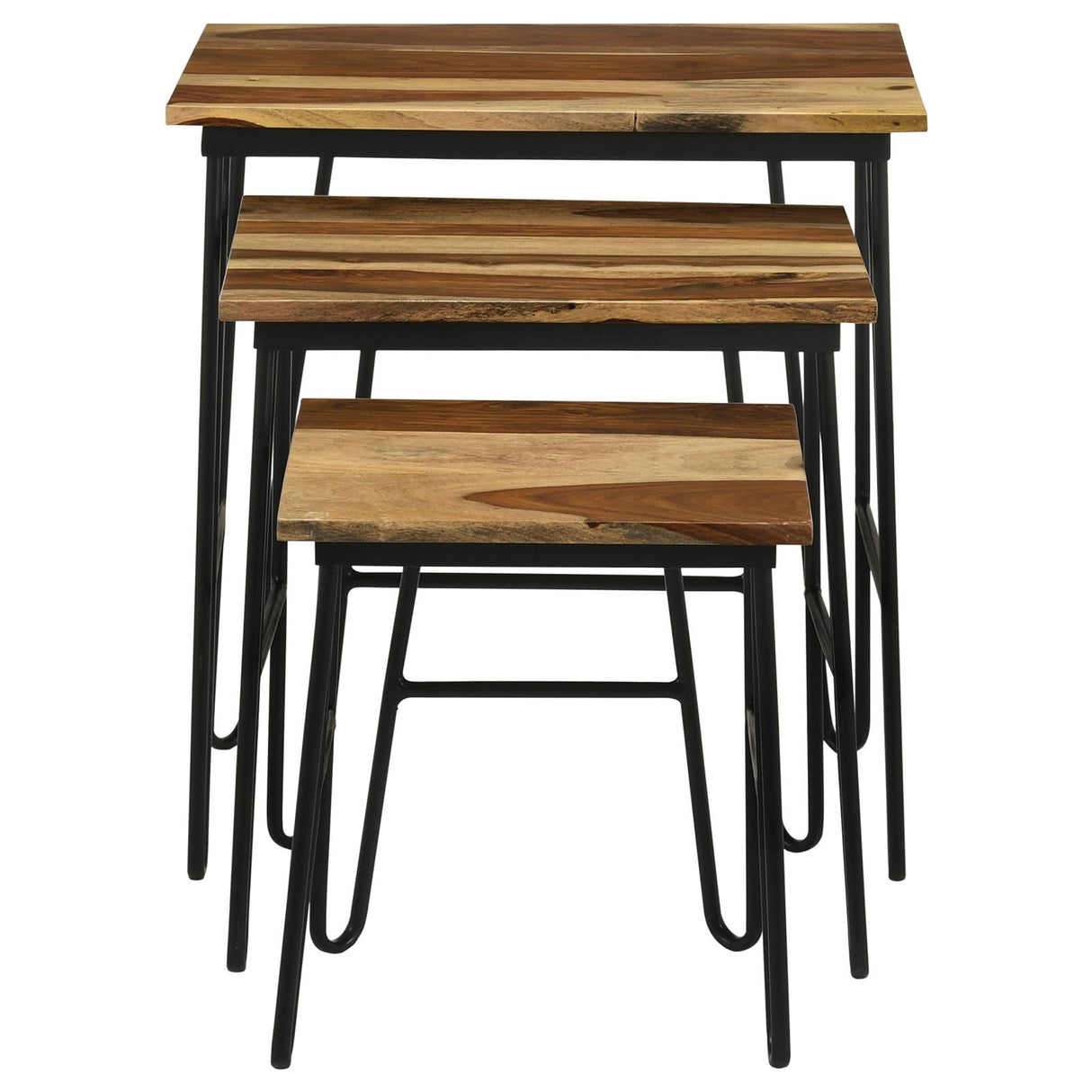 Nayeli 3-Piece Nesting Table with Hairpin Legs Natural/Black from Coaster - Luna Furniture