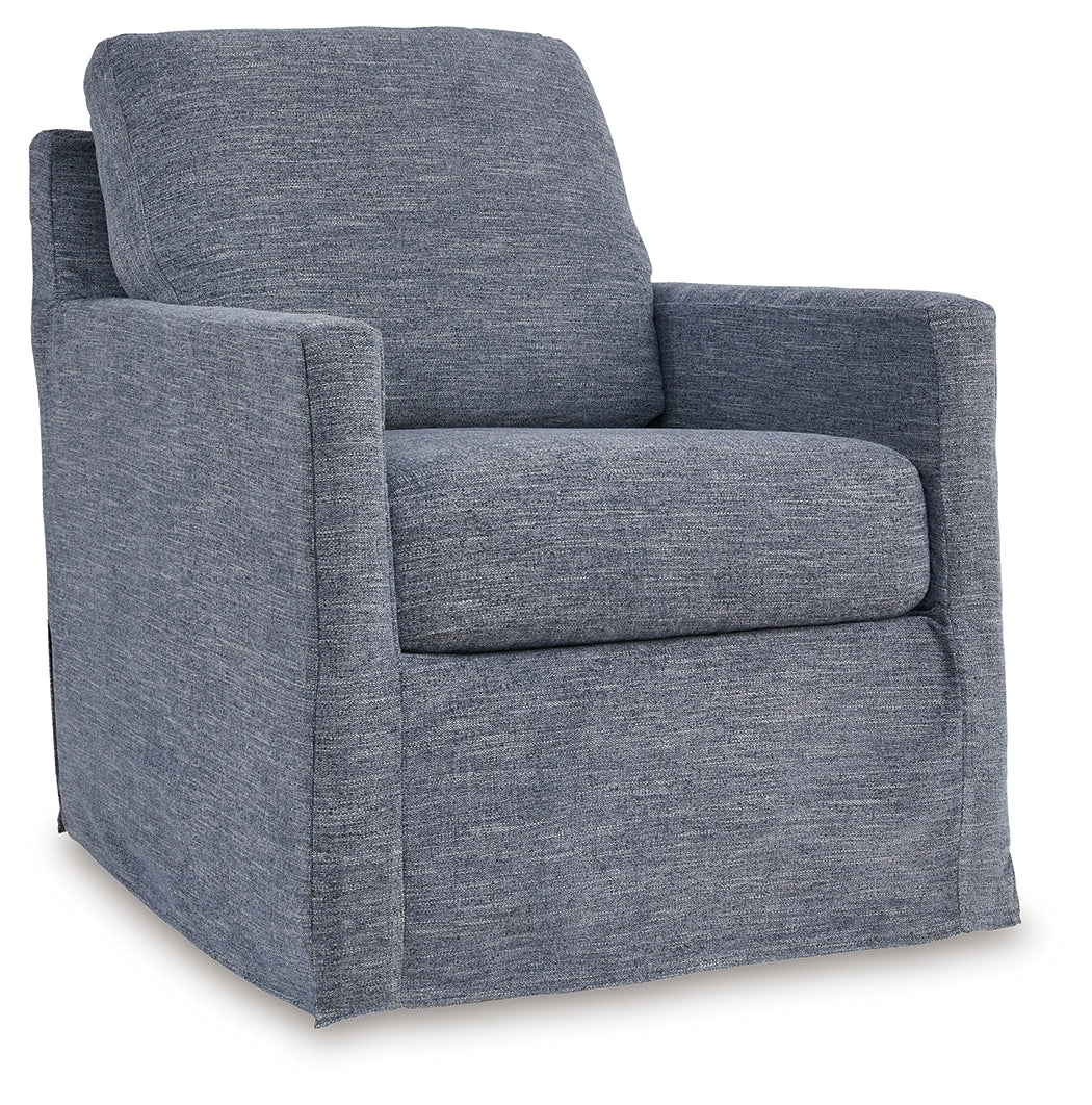 Nenana Next-Gen Nuvella Denim Swivel Glider Accent Chair - A3000646 - Luna Furniture