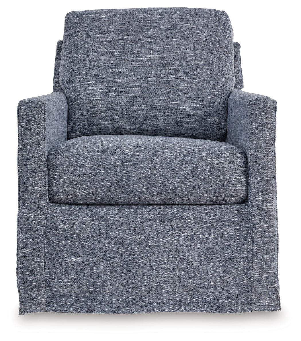 Nenana Next-Gen Nuvella Denim Swivel Glider Accent Chair - A3000646 - Luna Furniture