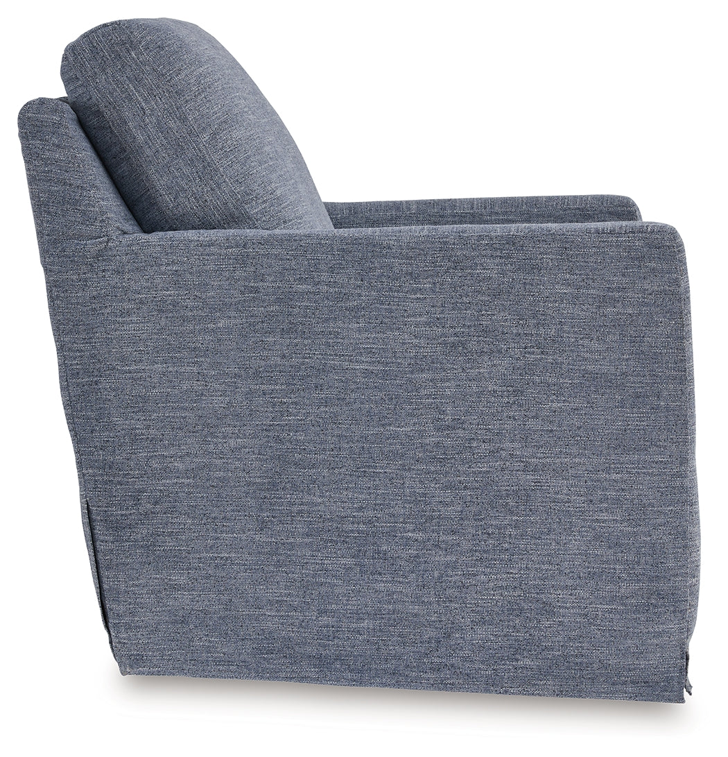 Nenana Next-Gen Nuvella Denim Swivel Glider Accent Chair - A3000646 - Luna Furniture