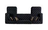 Neva Black Velvet Double Chaise Sectional - NEVABLACK-SEC - Luna Furniture