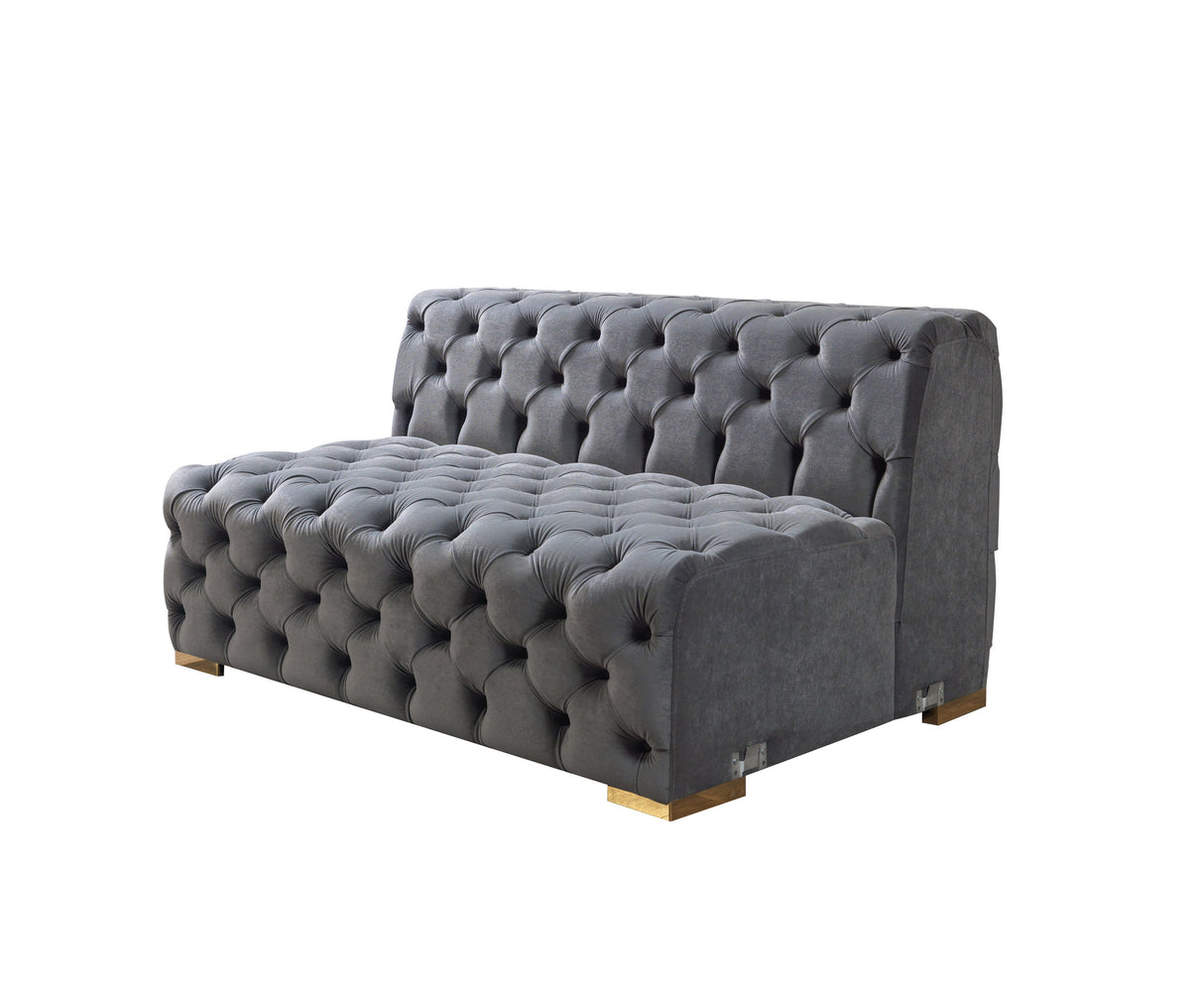 Neva Gray Velvet Double Chaise Sectional - NEVAGRAY-SEC - Luna Furniture