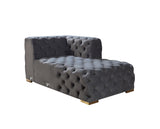 Neva Gray Velvet Double Chaise Sectional - NEVAGRAY-SEC - Luna Furniture