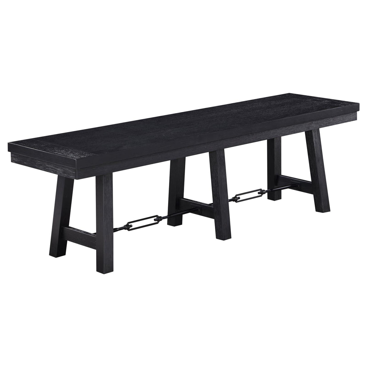 Newport 6-piece Rectangular Trestle Table Dining Set witih Bench Black - 108141-S6 - Luna Furniture