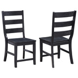 Newport Ladder Back Dining Side Chair Black (Set of 2) - 108142 - Luna Furniture