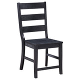 Newport Ladder Back Dining Side Chair Black (Set of 2) - 108142 - Luna Furniture