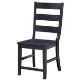 Newport Ladder Back Dining Side Chair Black (Set of 2) - 108142 - Luna Furniture