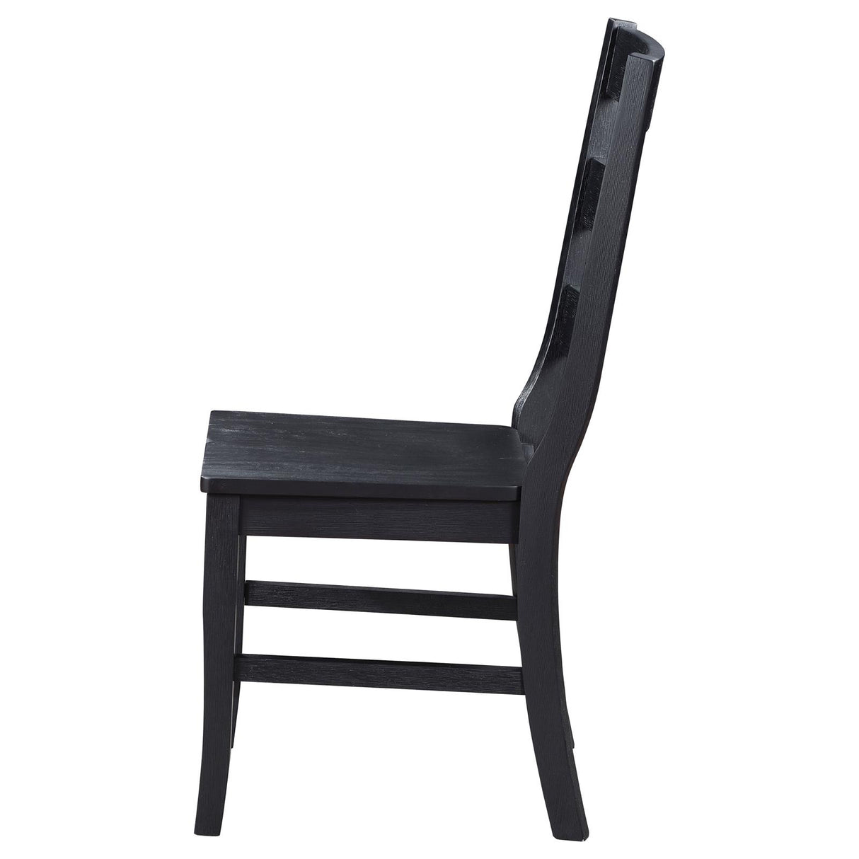 Newport Ladder Back Dining Side Chair Black (Set of 2) - 108142 - Luna Furniture