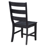 Newport Ladder Back Dining Side Chair Black (Set of 2) - 108142 - Luna Furniture