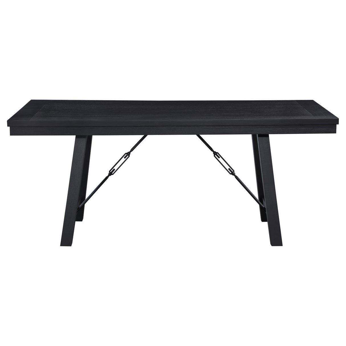 Newport Rectangular Trestle Dining Table Black - 108141 - Luna Furniture