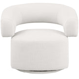 Niya Linen Textured Fabric Swivel Accent Chair Cream from Meridian - Luna Furniture