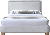 Nolita Linen Textured Fabric Full Bed Grey from Meridian - Luna Furniture