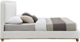 Nolita Linen Textured Fabric King Bed Cream from Meridian - Luna Furniture