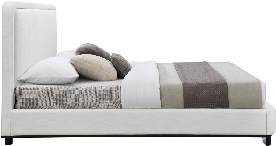 Nolita Linen Textured Fabric King Bed Cream from Meridian - Luna Furniture