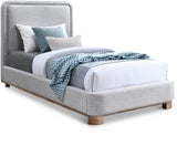 Nolita Linen Textured Fabric Twin Bed Grey from Meridian - Luna Furniture