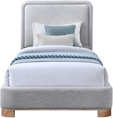 Nolita Linen Textured Fabric Twin Bed Grey from Meridian - Luna Furniture