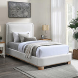 Nolita Linen Textured Fabric Twin Twin Bed Cream from Meridian - Luna Furniture