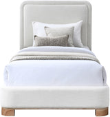 Nolita Linen Textured Fabric Twin Twin Bed Cream from Meridian - Luna Furniture