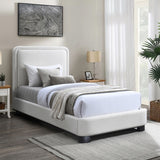 Nolita Linen Textured Fabric Twin Twin Bed Cream from Meridian - Luna Furniture